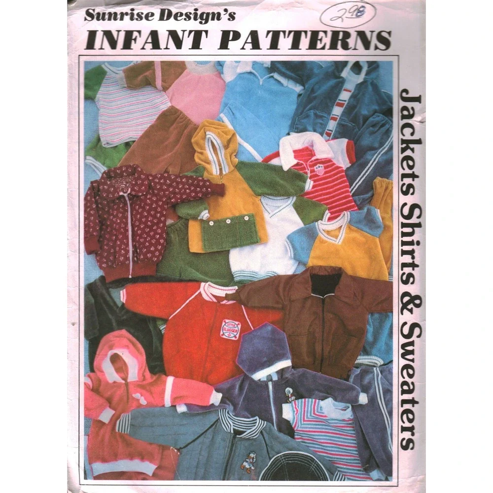 Vintage 1980 Sunrise Designs‎ Infant Patterns Jackets Shirts Sweaters Joggers